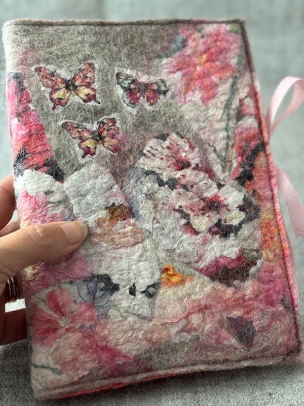 Nuno Felted A5 Journal (Pink)