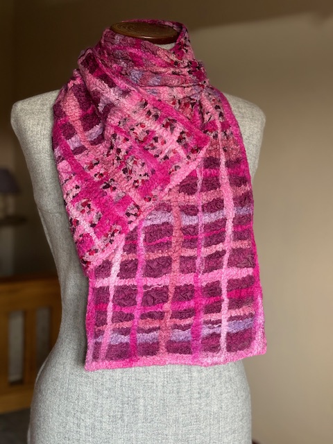 Nuno Silk Scarf in pinks