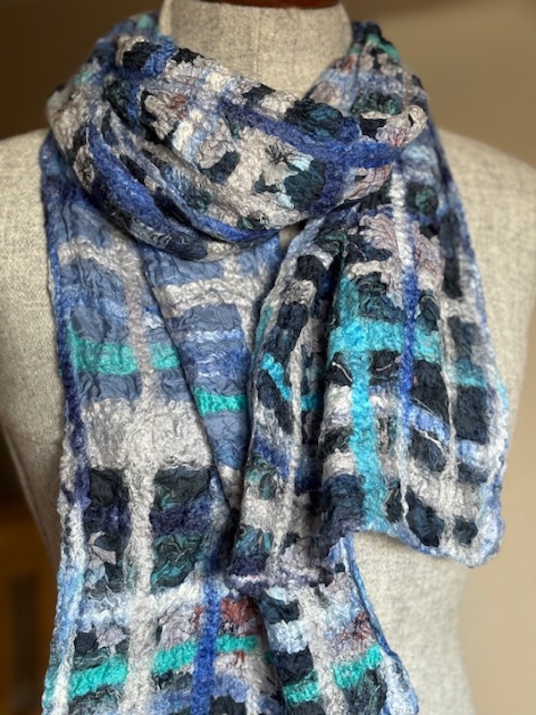  Blue Nuno Silk Scarf